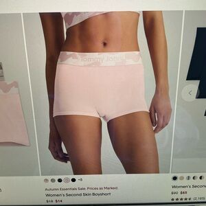 Tommy John Women's Soft Pink Boyshort and black Panties.